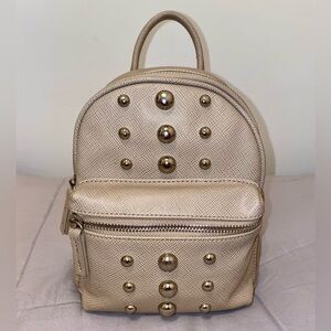 Steve Madden Tan Beige Snakeskin Leather Mini Backpack Purse